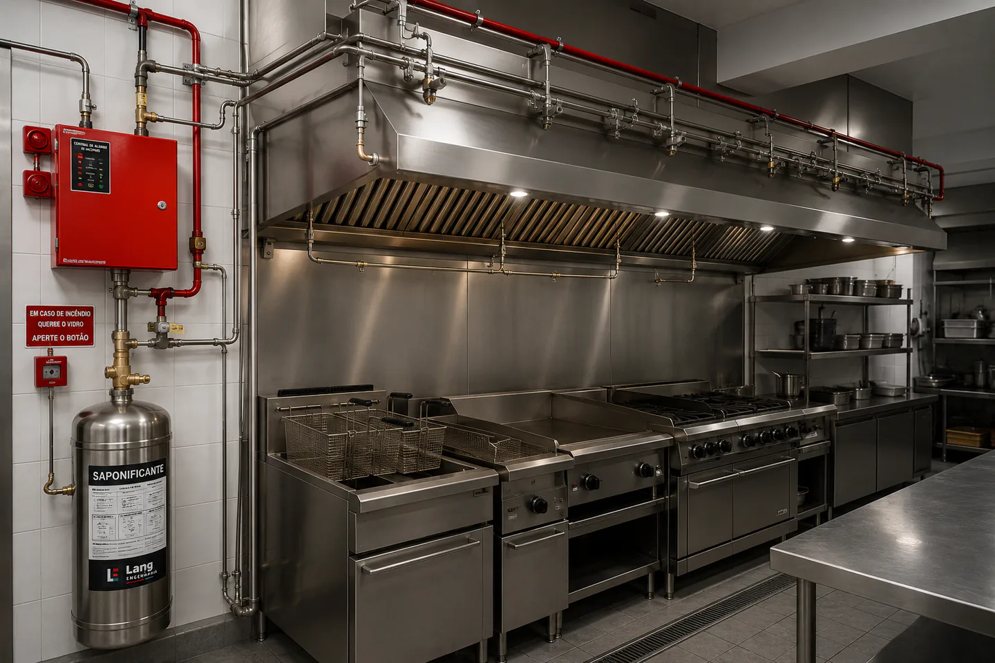 Sistema de prote&ccedil;&atilde;o para cozinha profissional